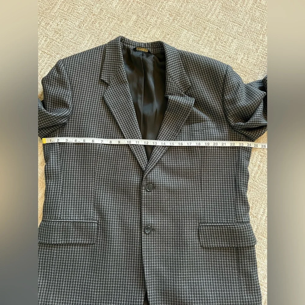 Vito Rufolo Mens Plaid Single Breasted‎ Sports Black Gray Plaid Coat Size 44R